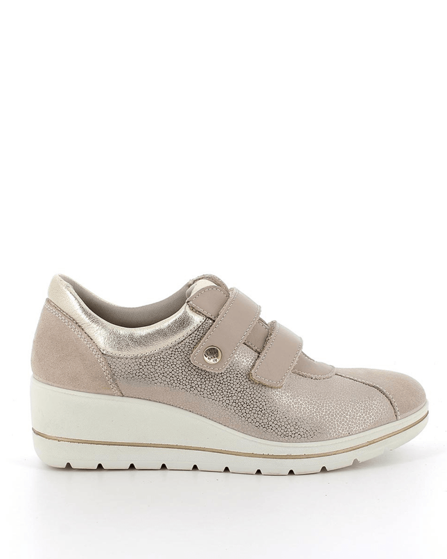 Scarpe color platino con zeppa da donna - Piedi Folli