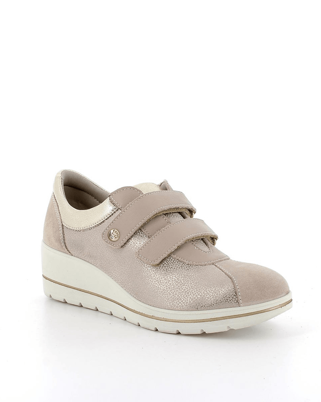 Scarpe color platino con zeppa da donna - Piedi Folli