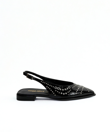 Slingback a chanel nere con borchie