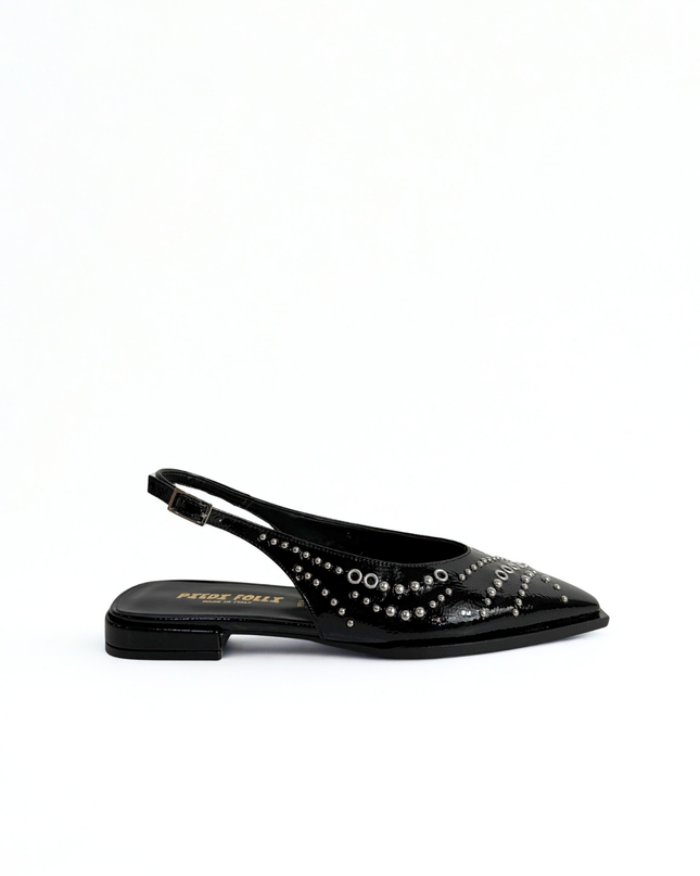 Slingback a chanel nere con borchie