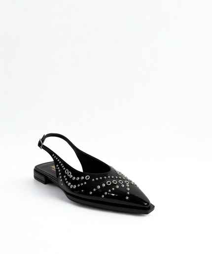 Slingback a chanel nere con borchie