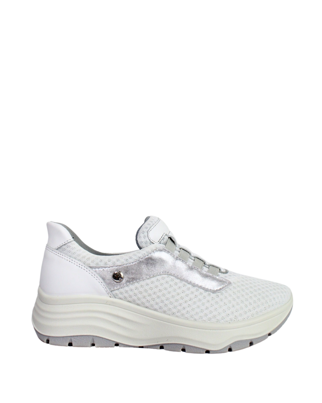 White women's wedge sneakers