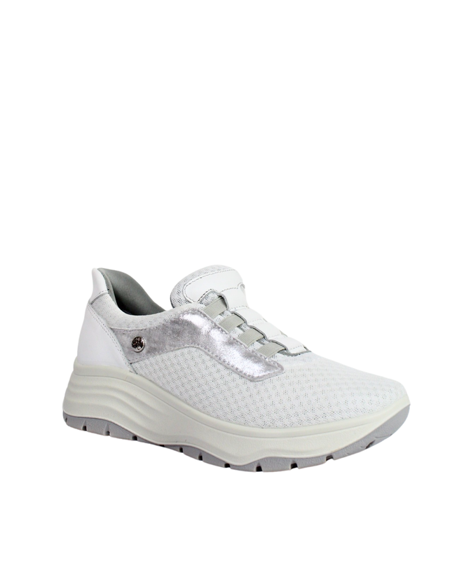 White women's wedge sneakers