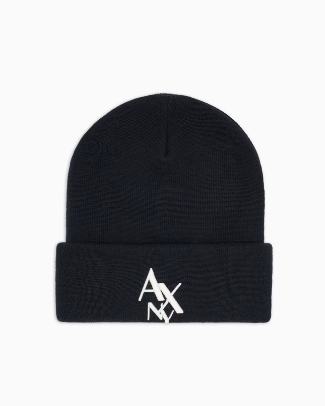 Cappello nero beanie con logo ny asv