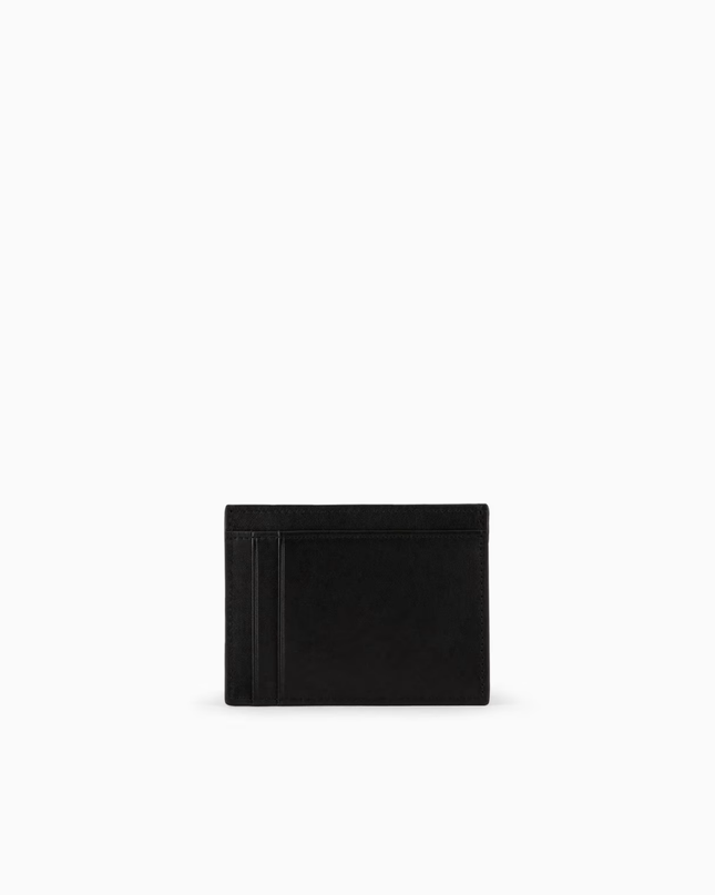 Porta carte nero in pelle