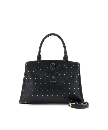 Borsa a mano con microborchie nero
