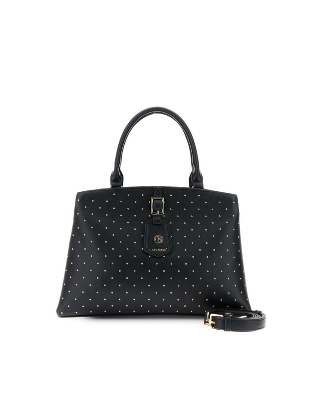 Borsa a mano con microborchie nero