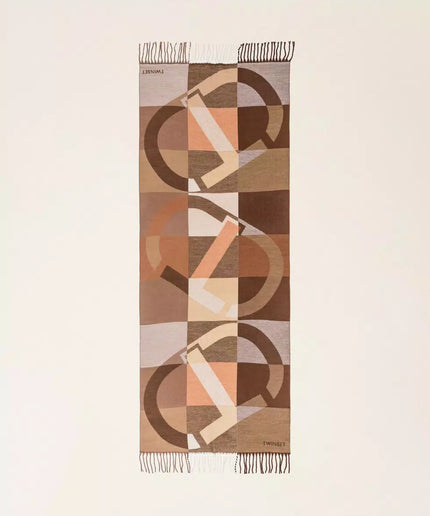 Stola in panno jacquard con Oval T