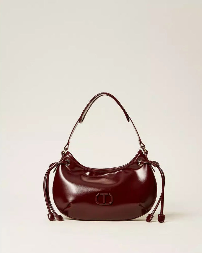 Borsa hobo 'Glossy' con stringhe