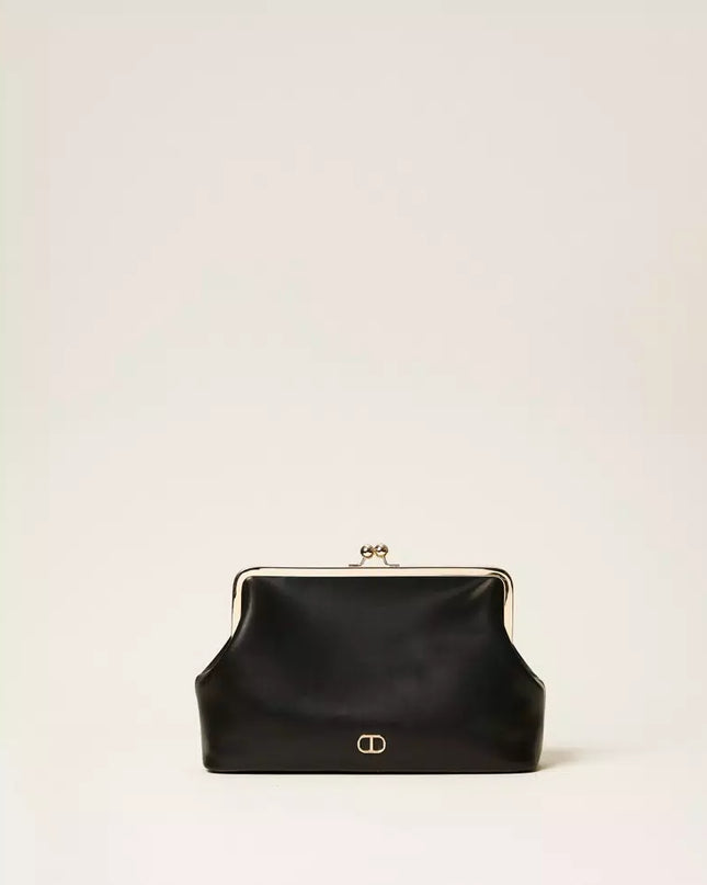 Borsa a tracolla a clutch con Oval T