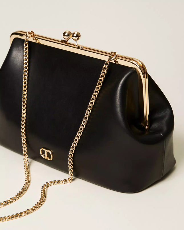 Borsa a tracolla a clutch con Oval T