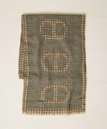 Stola jacquard con Oval T check