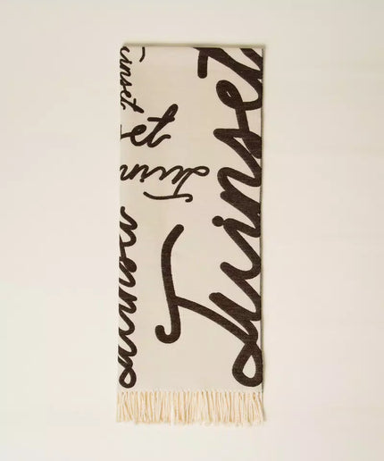 Stola jacquard con logo lettering