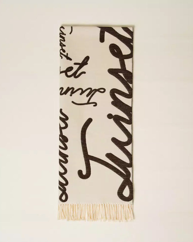 Stola jacquard con logo lettering