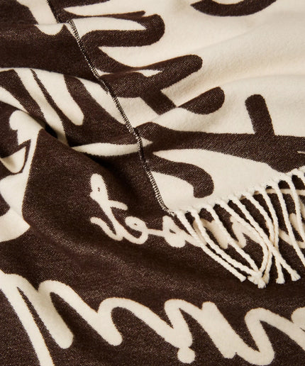 Stola jacquard con logo lettering
