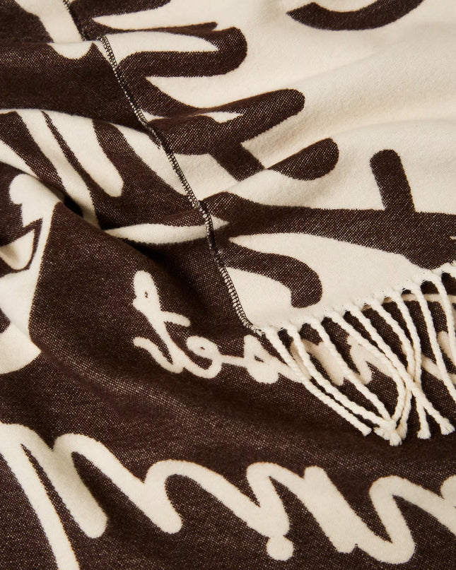 Stola jacquard con logo lettering