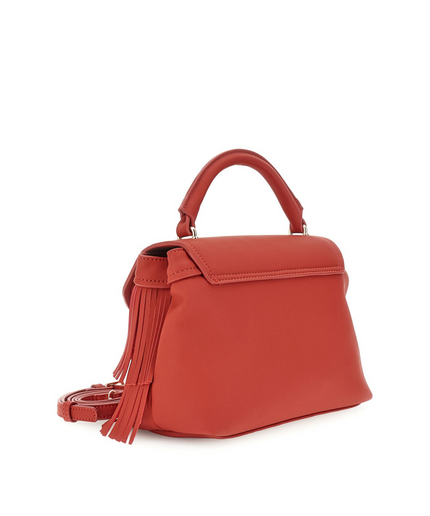 Borsa a mano con pattina e frange rosso