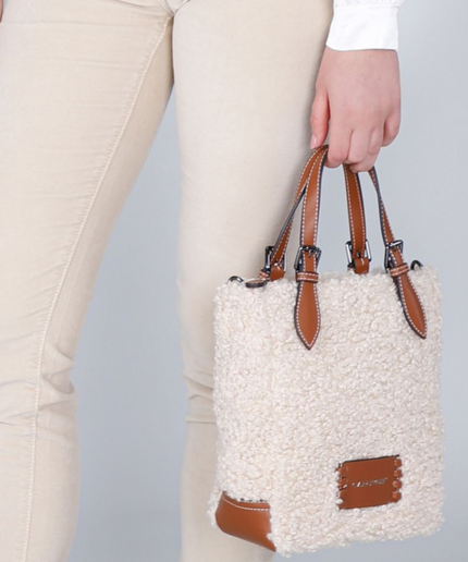 Borsa a mano in tessuto naturale