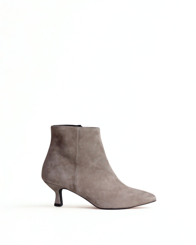 Tronchetto taupe in pelle