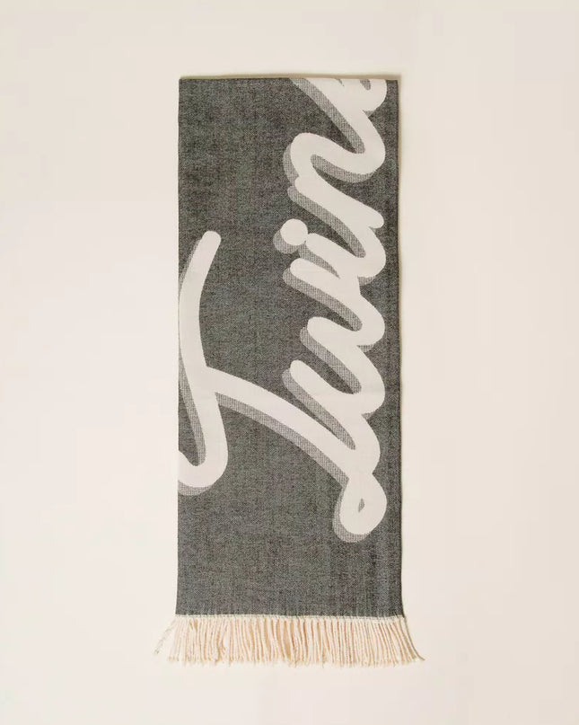 Sciarpa in panno jacquard con logo