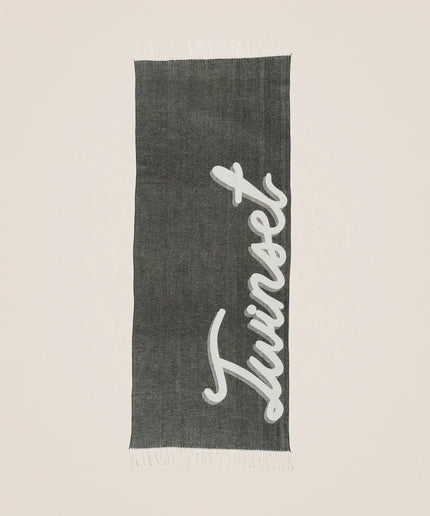 Sciarpa in panno jacquard con logo