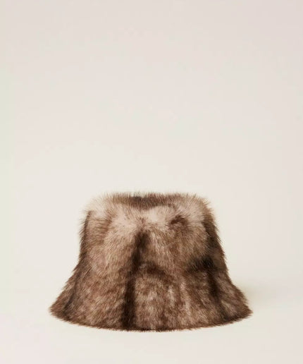 Cappello bucket in faux fur