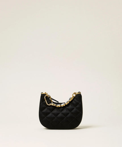 Mini borsa a tracolla in raso quilted