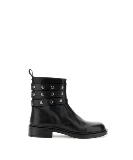 Stivaletto con tre cinturini nero