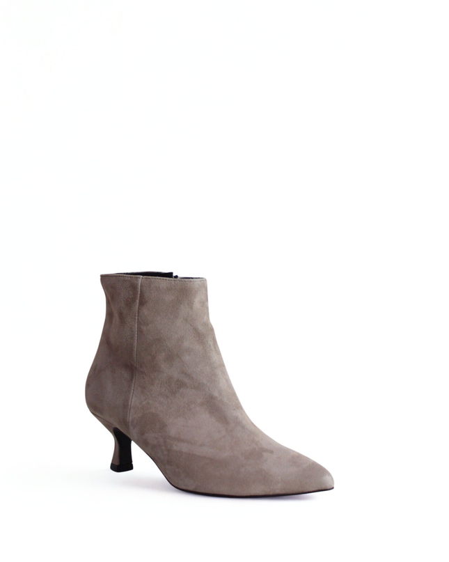 Tronchetto taupe in pelle