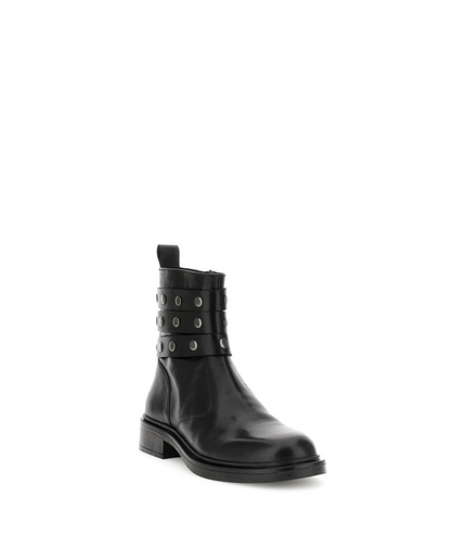 Stivaletto con tre cinturini nero