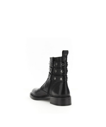 Stivaletto con tre cinturini nero