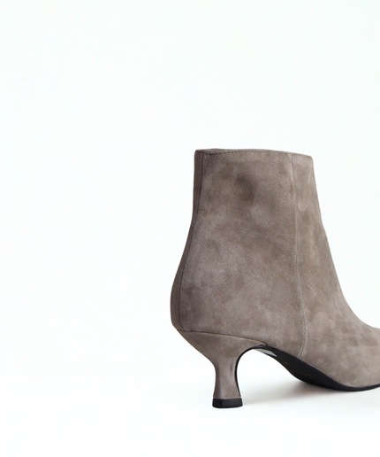 Tronchetto taupe in pelle