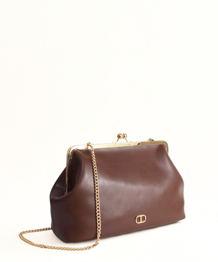 Borsa a tracolla a clutch con Oval T