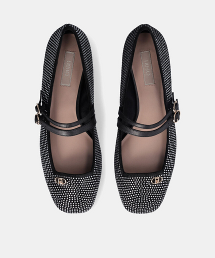 Ballerina nera full strass