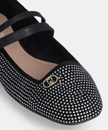 Ballerina nera full strass