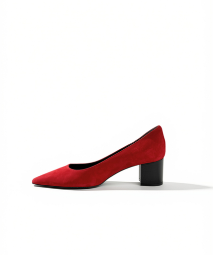 Décolleté in pelle scamosciata rosso