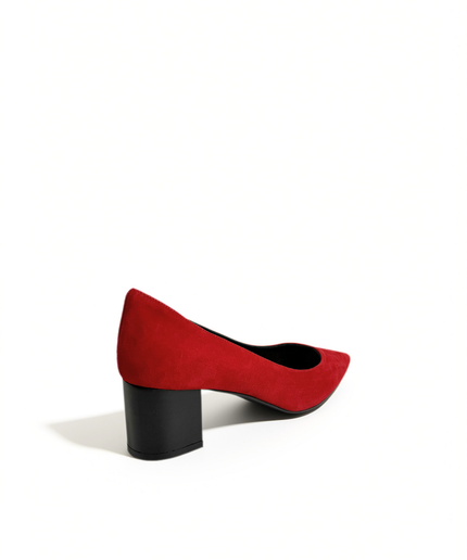 Décolleté in pelle scamosciata rosso