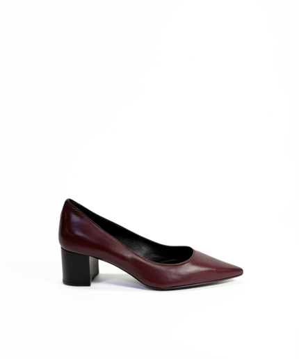 Décolleté in pelle bordeaux