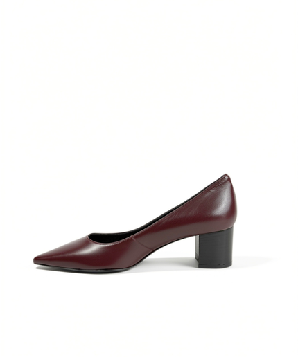 Décolleté in pelle bordeaux