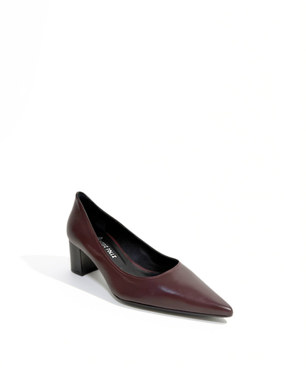 Décolleté in pelle bordeaux