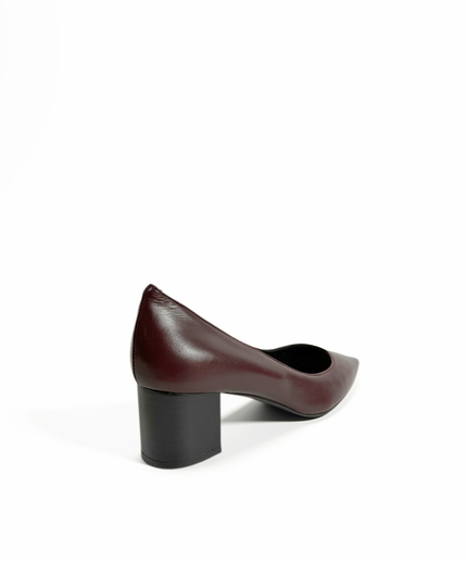Décolleté in pelle bordeaux