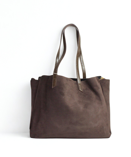 Borsa in pelle scamosciata