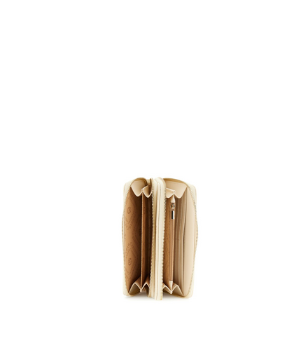 Portafoglio con doppia zip taupe