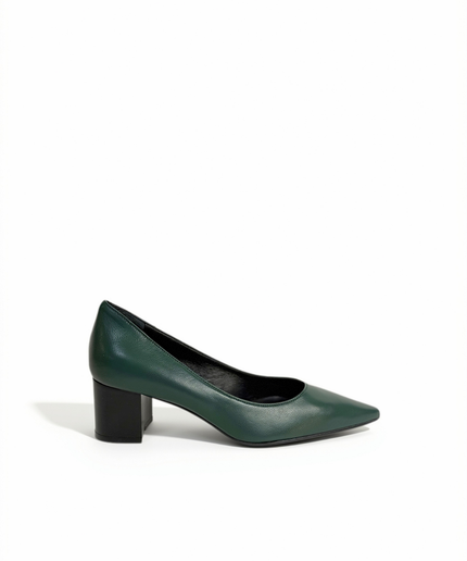 Décolleté in pelle verde