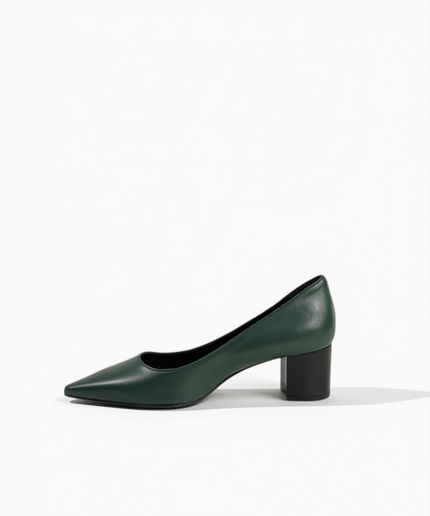 Décolleté in pelle verde