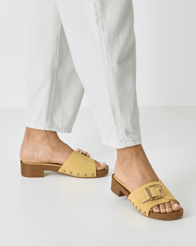 Cibatta con zeppa giallo