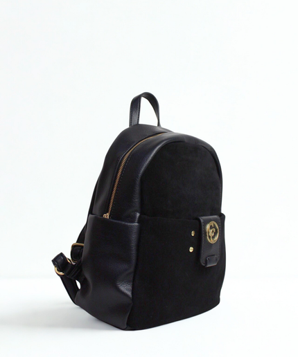 Zaino nero in pelle