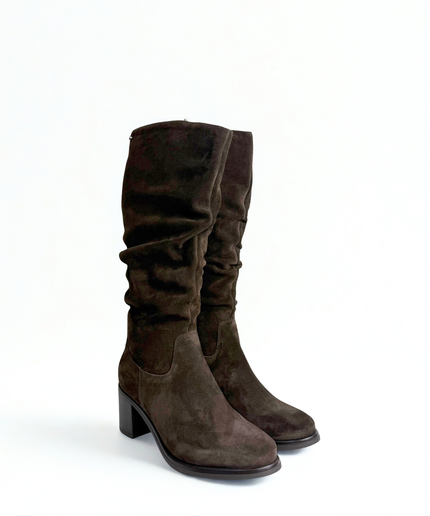 Stivale in pelle marrone