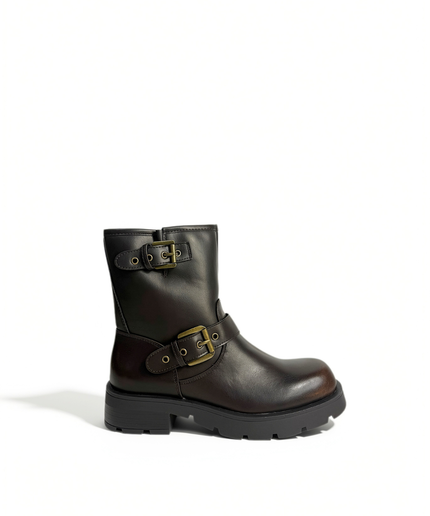 Stivaletto in pelle marrone