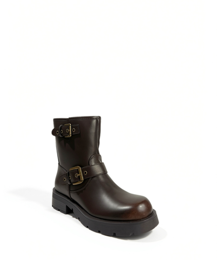 Stivaletto in pelle marrone